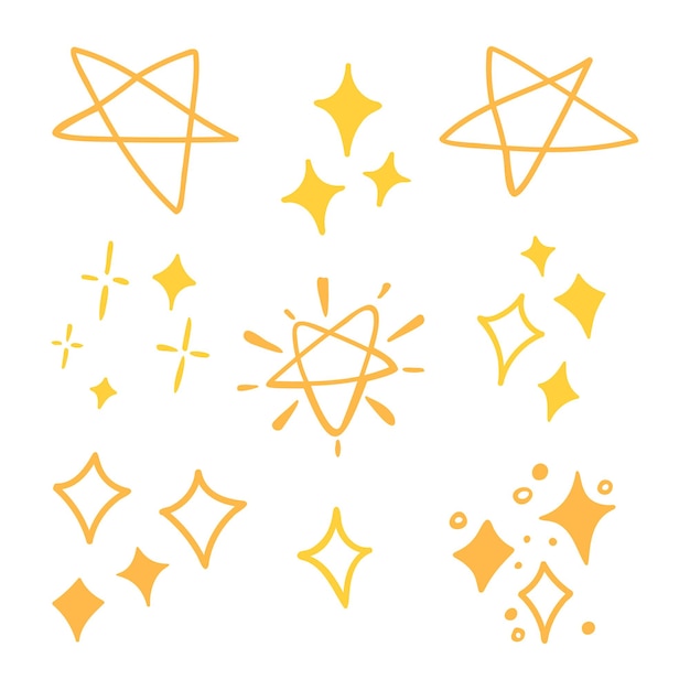 colección de destellos y estrellas hechas a mano