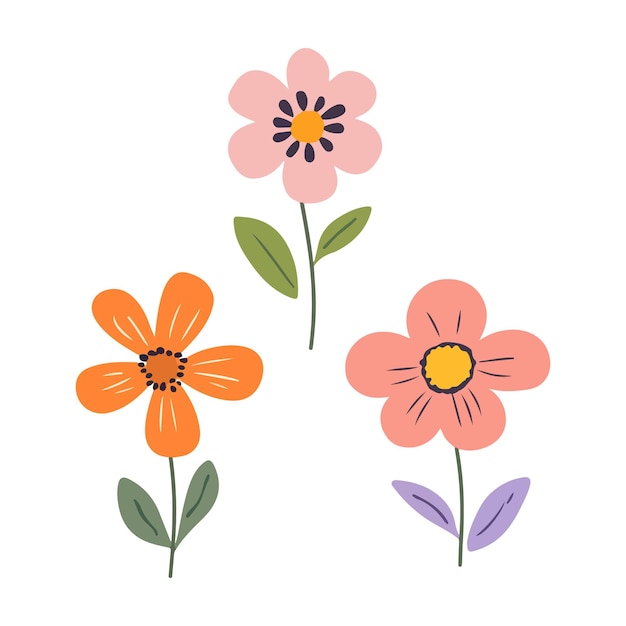 Colección detallada de hermosas flores de primavera