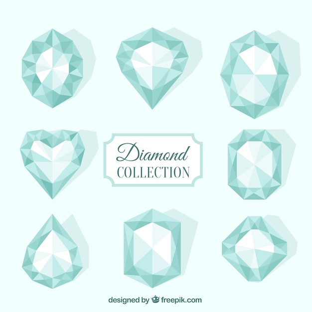 Colección de diamantes en diseño plano