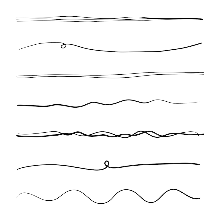 Vector colección dibujada a mano de líneas dibujadas a mano líneas de pincel pincel subrayado en dibujos abstractos