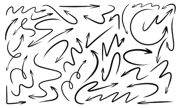 Colección de dibujos abstractos de flecha