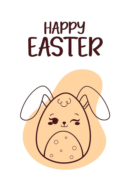 Colección de dibujos animados de huevos de conejito de Pascua feliz Vector