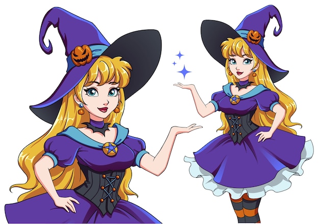 Colección de dibujos animados con temática de Halloween