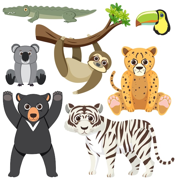 Colección de dibujos de animales salvajes
