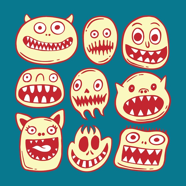 Colección de dibujos coloridos dibujados a mano