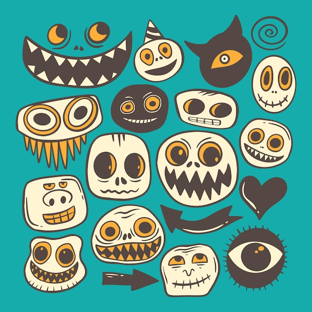 Colección de dibujos coloridos dibujados a mano