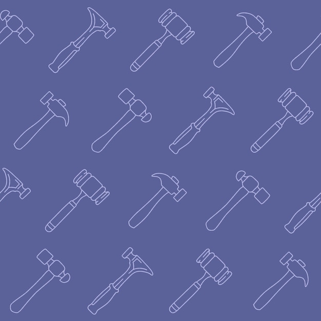 Colección de dibujos sin costuras de Hammer Vector para la decoración de papel tapiz impreso