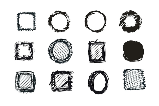 una colección de dibujos de diferentes formas y formas