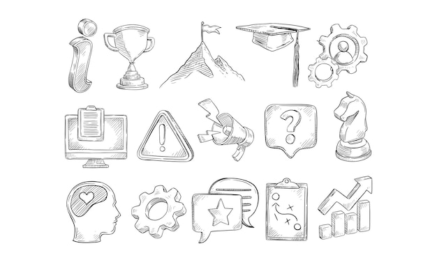 Colección de dibujos a mano para tutoría y formación