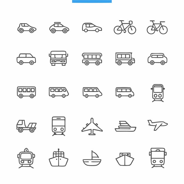 una colección de diferentes coches y bicicletas, incluido un coche con una etiqueta azul