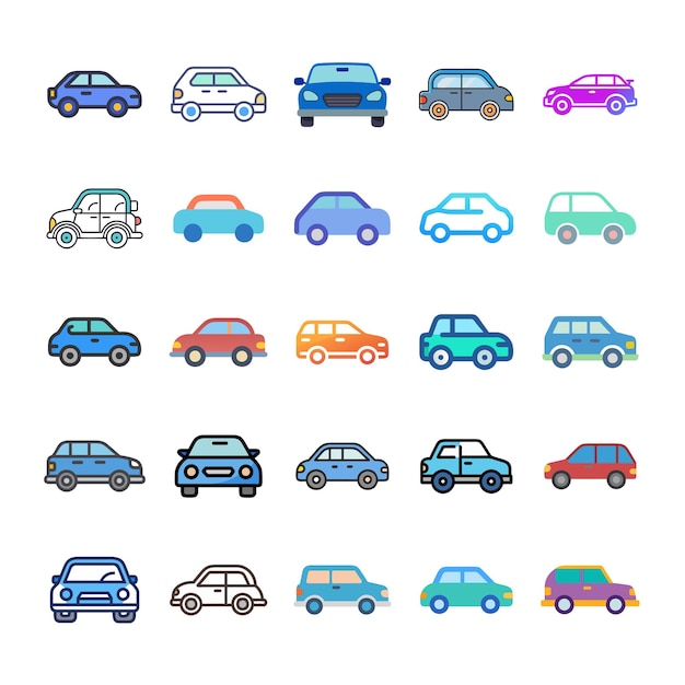 una colección de diferentes coches, incluido uno que dice "cote de coche"