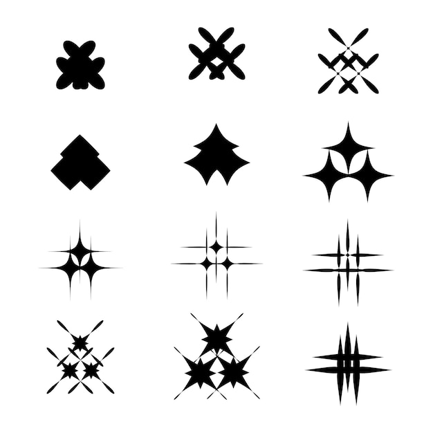 una colección de diferentes diseños, incluido uno que tiene una estrella en él
