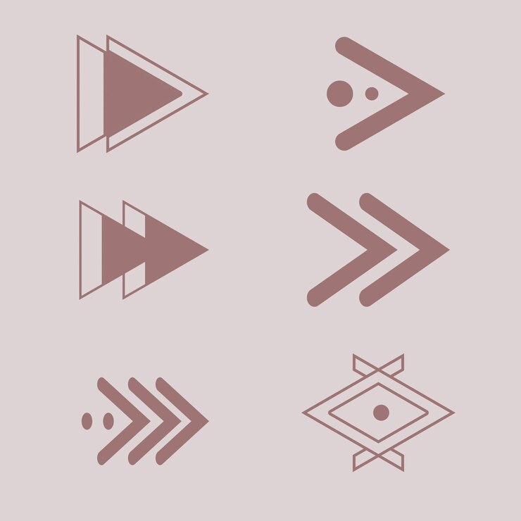 Vector una colección de diferentes flechas conjuntos de elementos geométricos