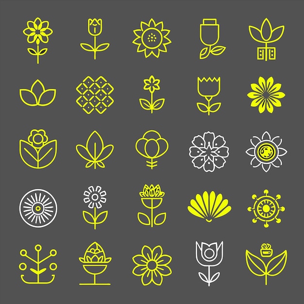 una colección de diferentes flores y plantas