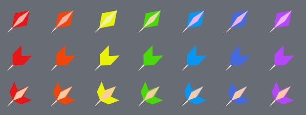 colección de diferentes formas de alfiler de papel