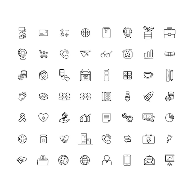 una colección de diferentes iconos, incluido uno que dice brunch