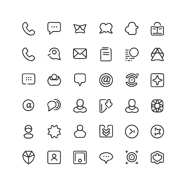 una colección de diferentes iconos, incluido uno que dice "cita para redes sociales"