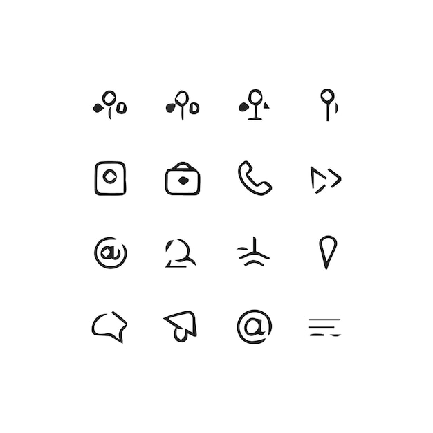 una colección de diferentes iconos, incluido uno que dice "x"