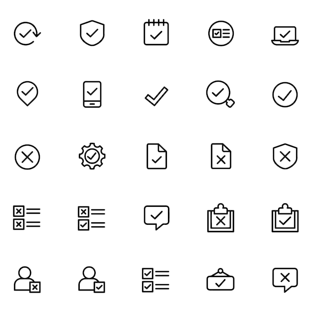 una colección de diferentes iconos, incluido un termómetro de dispositivo médico y los otros iconos