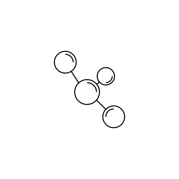 Colección de diferentes íconos de modelos moleculares aislados en un fondo blanco Grupos de átomos unidos