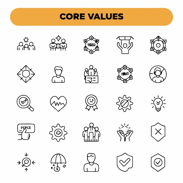 una colección de diferentes iconos con las palabras valor valor valor