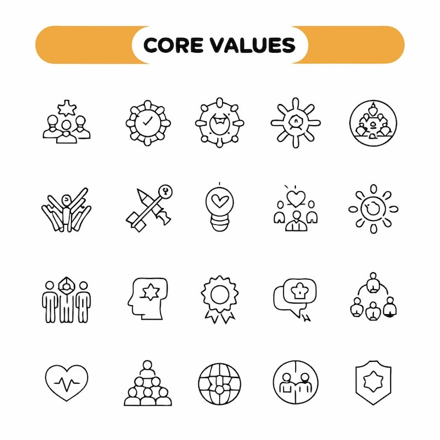 una colección de diferentes iconos con las palabras valor valor