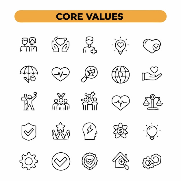 una colección de diferentes iconos con las palabras valor valor