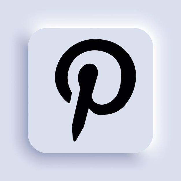 Colección de diferentes íconos de Pinterest Logotipo de redes sociales Arte lineal y estilo plano aislado en fondo blanco Icono de línea vectorial para negocios y publicidad Editorial