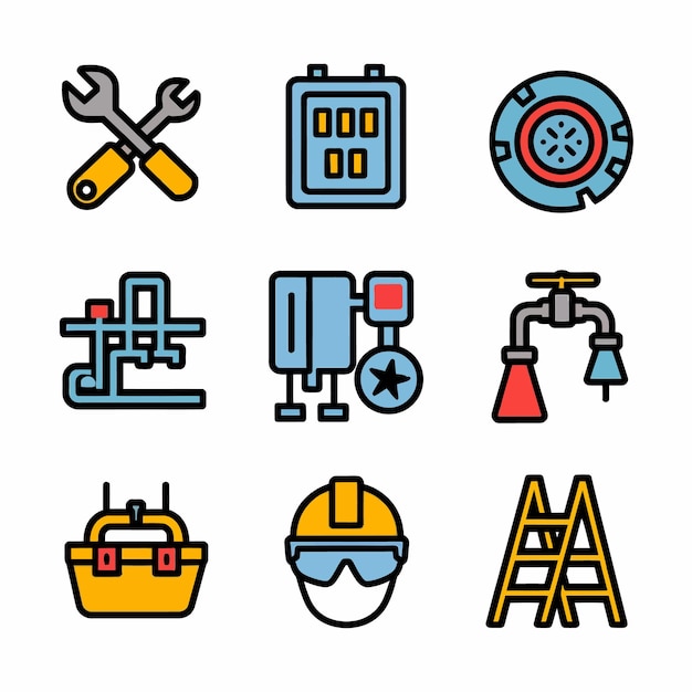 una colección de diferentes iconos que incluyen una herramienta una herramienta y una herramienta