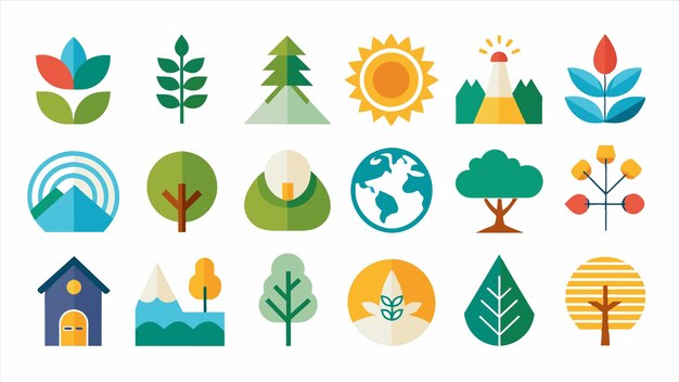 una colección de diferentes imágenes de árboles y la tierra