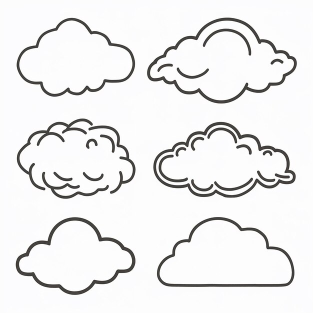 Vector una colección de diferentes imágenes de diferentes nubes