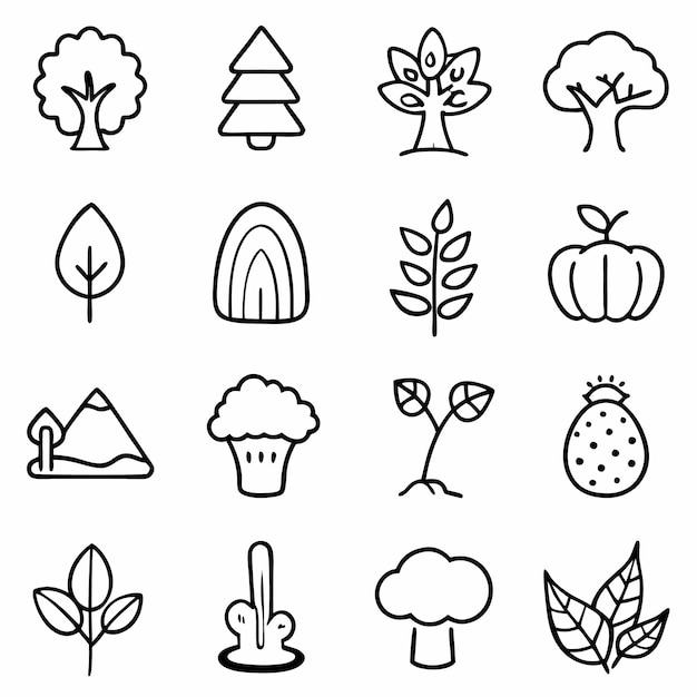 una colección de diferentes imágenes de frutas y verduras