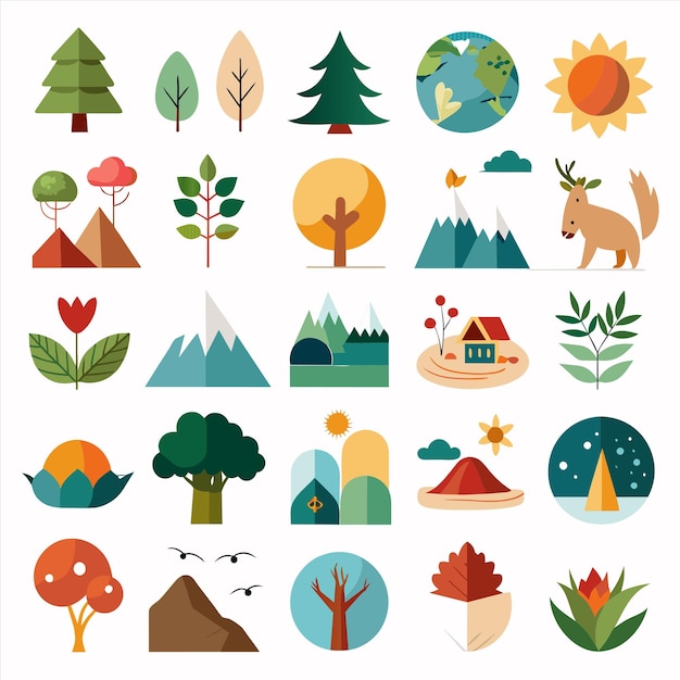 una colección de diferentes imágenes, incluido un bosque y un oso