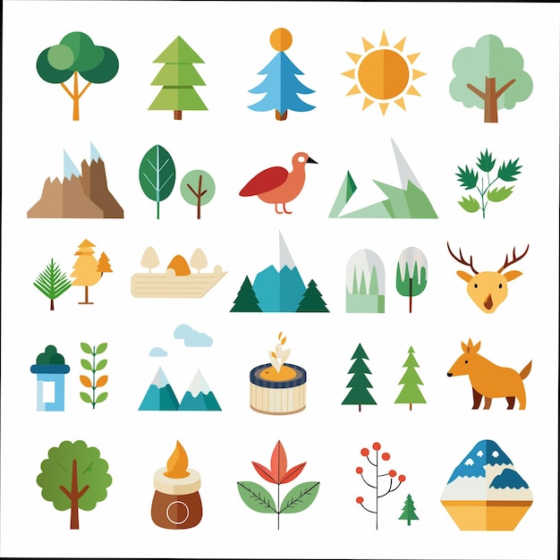 una colección de diferentes imágenes, incluido un bosque y un pájaro