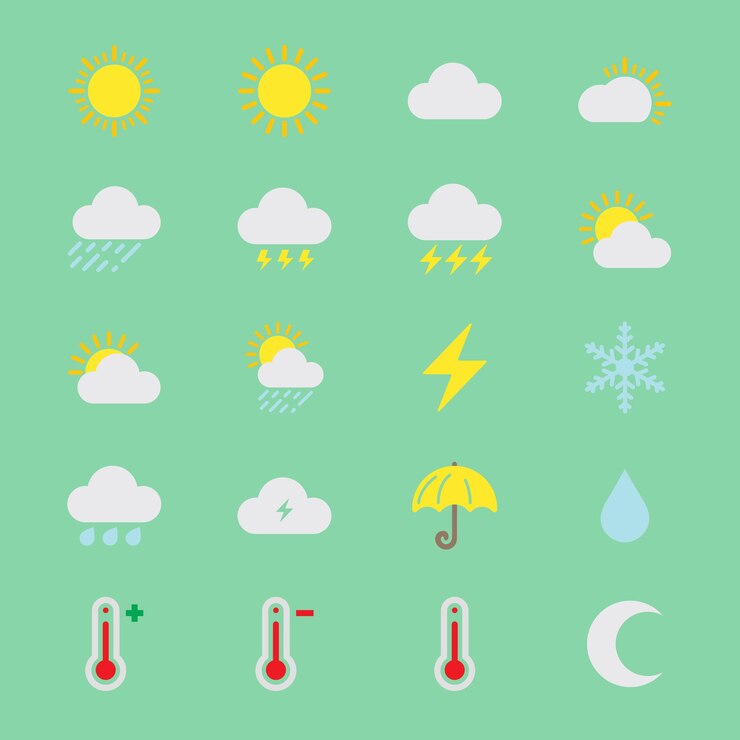 una colección de diferentes imágenes de lluvia y nubes