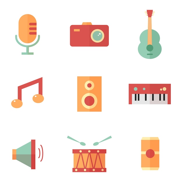 una colección de diferentes imágenes de música y música