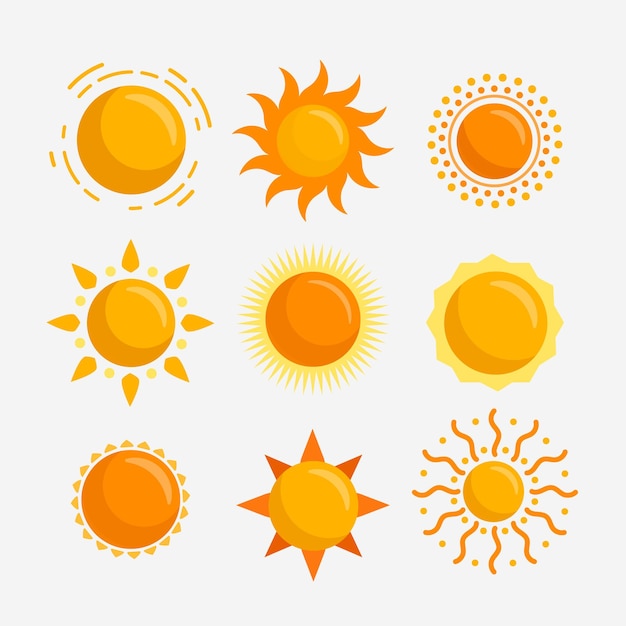 una colección de diferentes imágenes del sol, incluyendo el sol, el sol y el sol