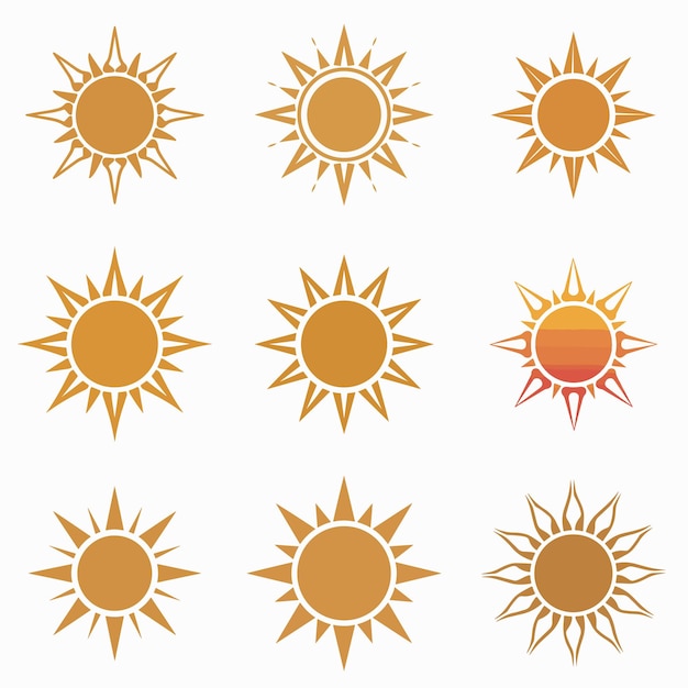 una colección de diferentes imágenes del sol