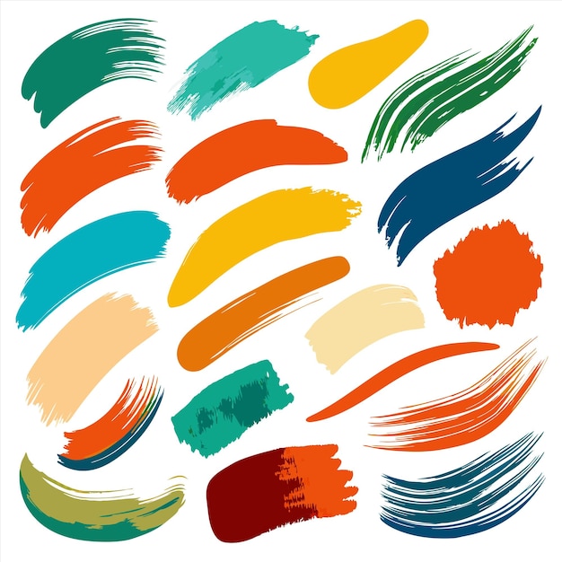 una colección de diferentes líneas de color con un color verde y naranja