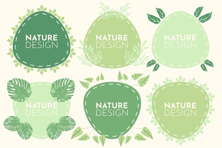 Una colección de diferentes logos para el diseño de la naturaleza.