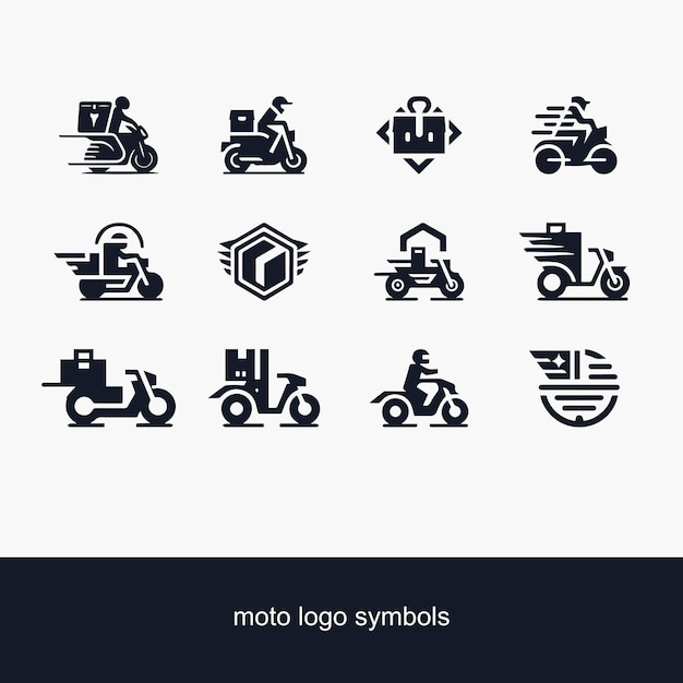 una colección de diferentes logotipos para un logotipo de una motocicleta