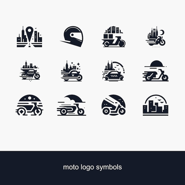 una colección de diferentes logotipos para una motocicleta y el logotipo