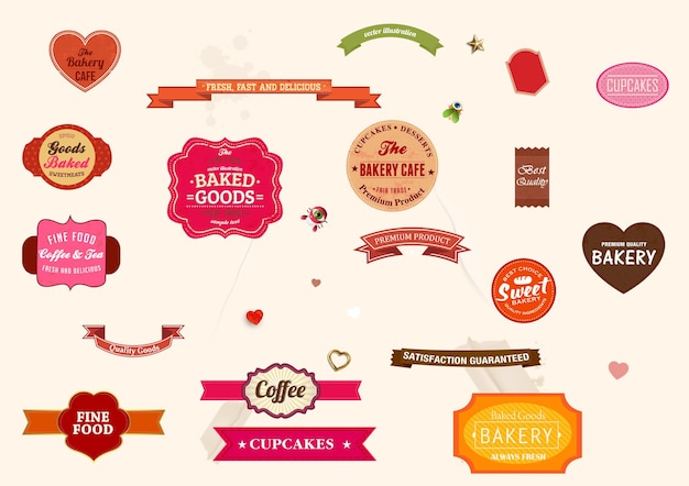 una colección de diferentes logotipos que incluyen una variedad de sabores diferentes