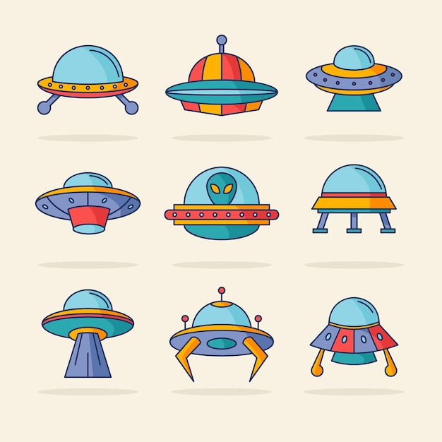 una colección de diferentes planetas incluyendo uno que tiene la palabra alienígena en él