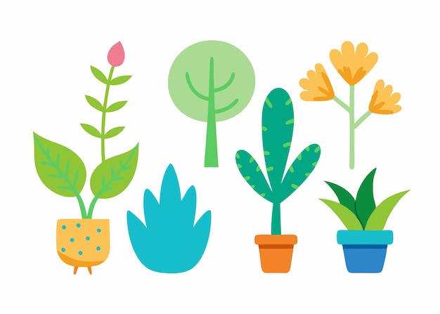 una colección de diferentes plantas y flores