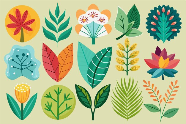 una colección de diferentes plantas y flores