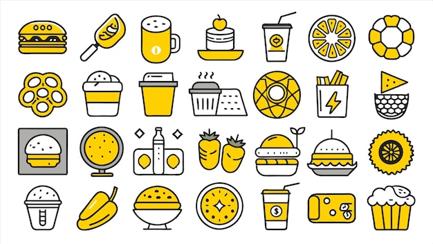 una colección de diferentes tipos de alimentos que incluyen una variedad de artículos