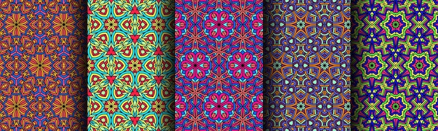 colección dinámica de patrones étnicos de paquetes tradicionales