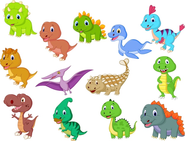 Colección de dinosaurios bebé lindo | Vector Premium Colección de dinosaurios bebé lindo | Vector Premium