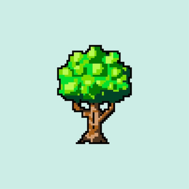 Colección de diseño de árboles de arte Pixel